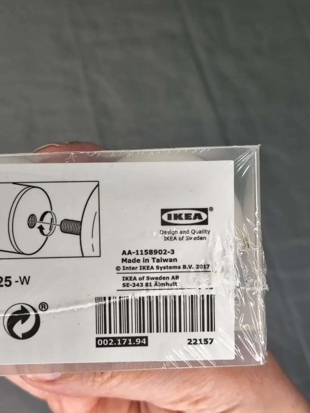 IKEA Vasentlig, Globe Set of 2 End Caps, White, Curtain Rod Ball, Round, Finial